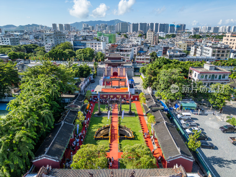 海南三亚崖州古城高视角历史文化航拍全景