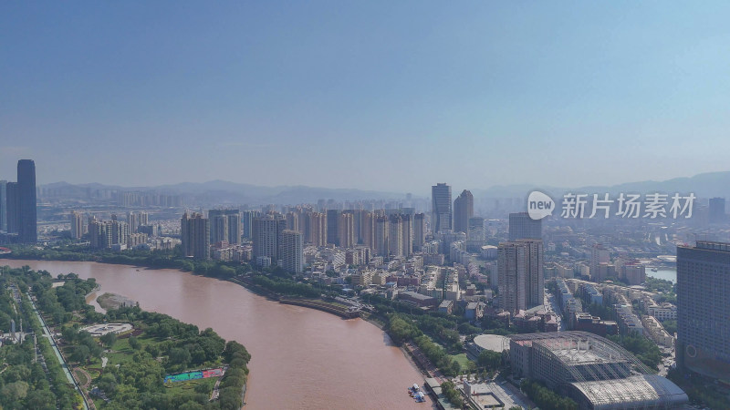 甘肃兰州大景兰州城市建设航拍摄影图