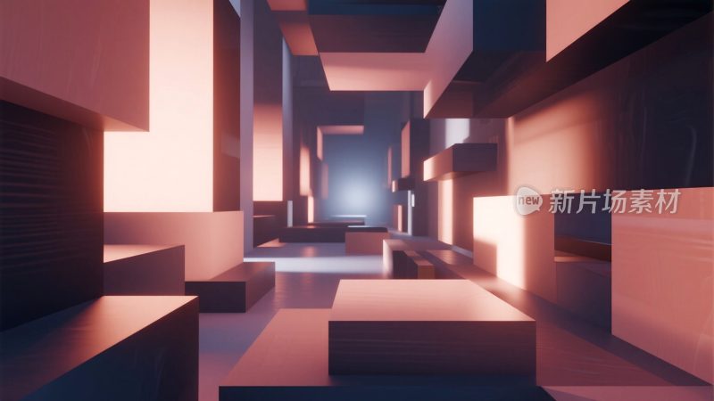 抽象几何空间室内场景