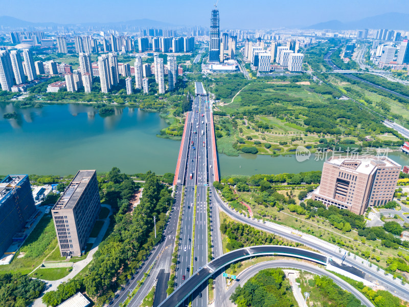 厦门集美区城市交通航拍图