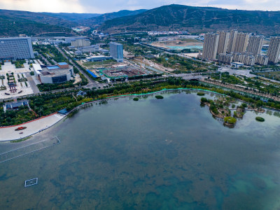 甘肃城市建筑航拍图