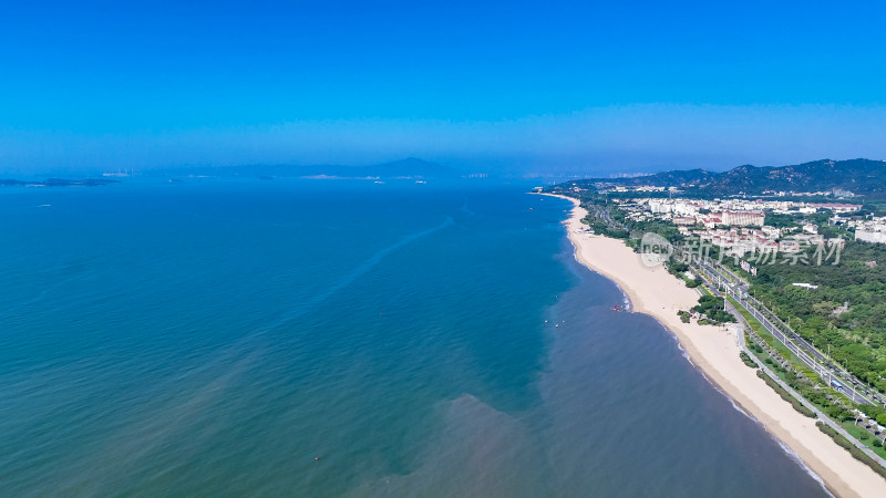 厦门大海海洋沙滩风景航拍图