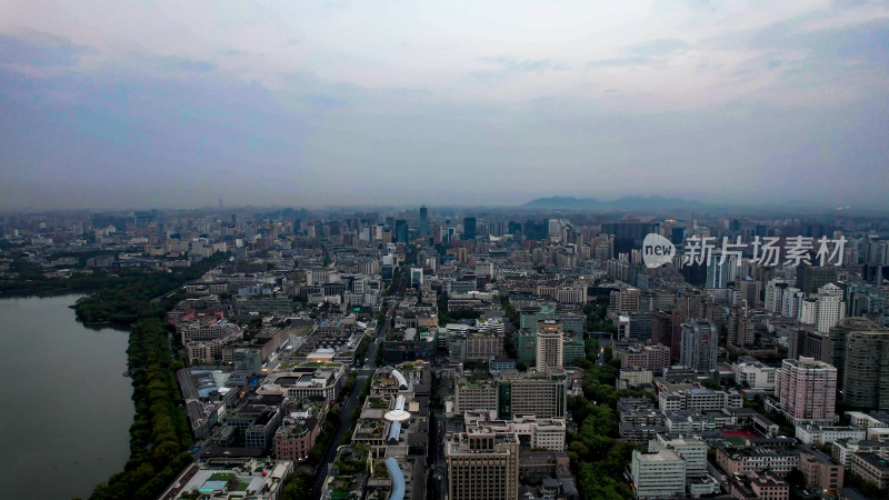 浙江杭州城市风光航拍图