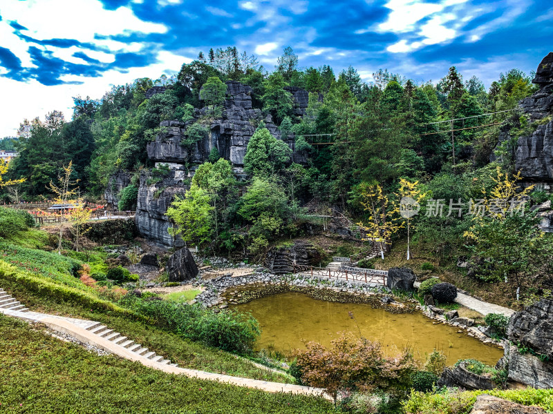 湖北恩施梭布垭石林旅游风光