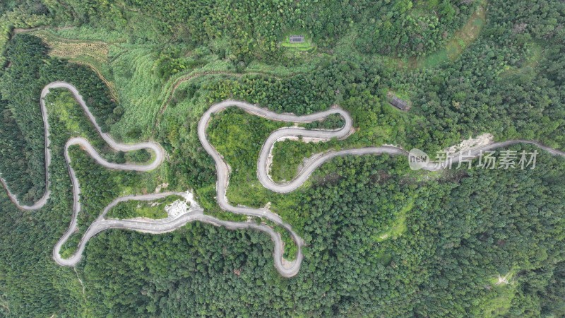 盘山公路航拍蜿蜒的道路风景行驶山路十八弯