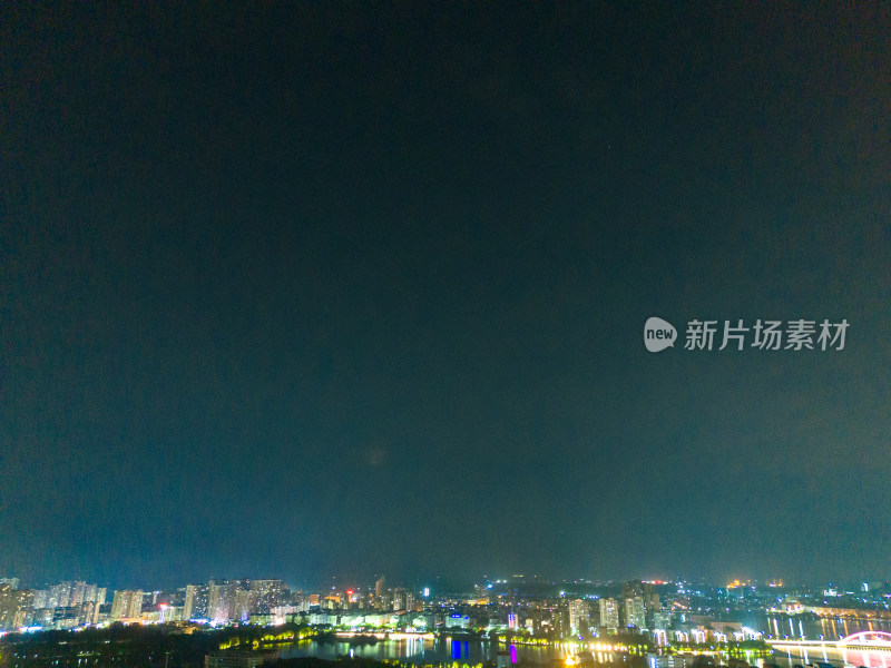 鄂州城市夜景灯光航拍图