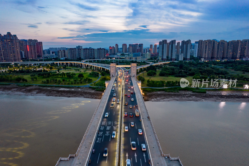 福建泉州天安大桥交通航拍摄影图