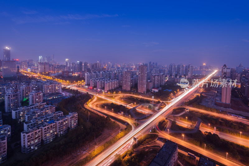 城市夜景车流延时