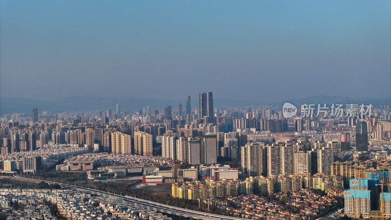 航拍云南昆明市 城市大景