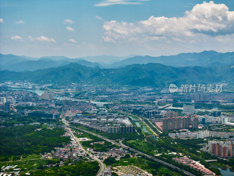 航拍天台县城市风貌