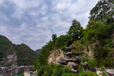 贵州镇远古镇景区航拍摄影图