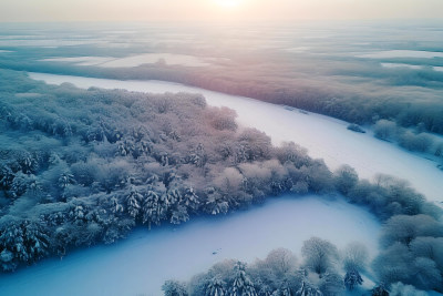 冬天风景大雪背景天空