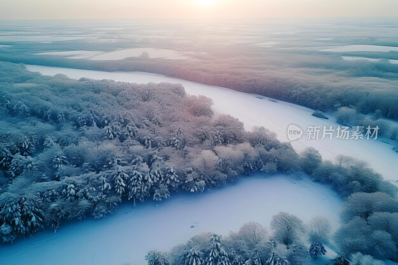 冬天风景大雪背景天空