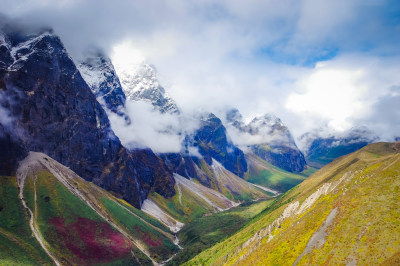 珠峰东坡噶玛沟山水自然风景