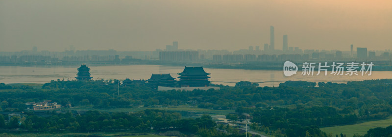 航拍苏州阳澄湖自然风光