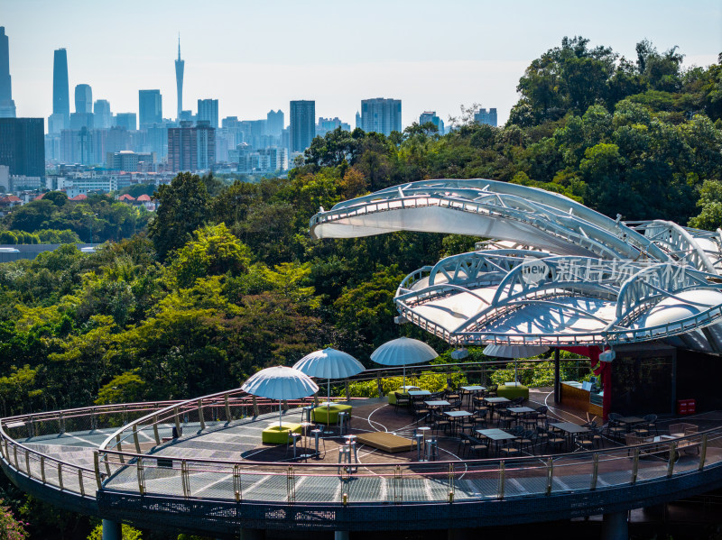 广州云萝植物园实景高空航拍照片