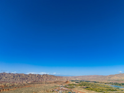 甘肃张掖七彩丹霞5A景区航拍图