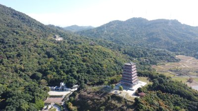 航拍广东省东莞市清溪镇大王山森林公园