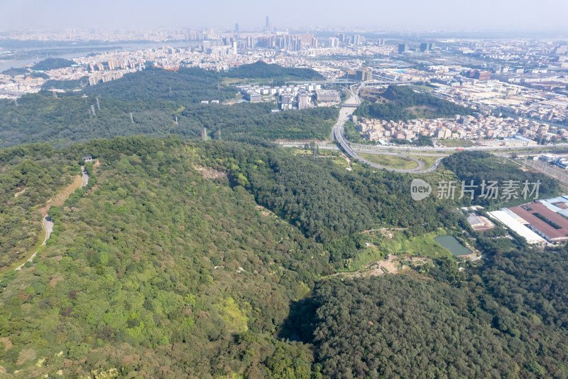 广东江门城市风光白水带公园航拍摄影图