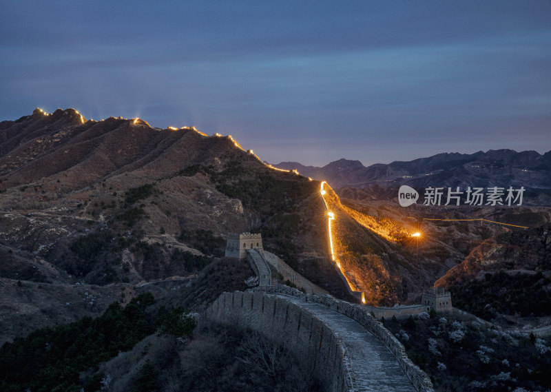 中国长城建筑风光宣传片日出日落光影细节