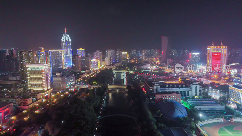 青海西宁夜景西宁中心广场西宁昆仑桥夜景