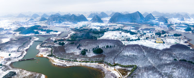 南方雪景航拍