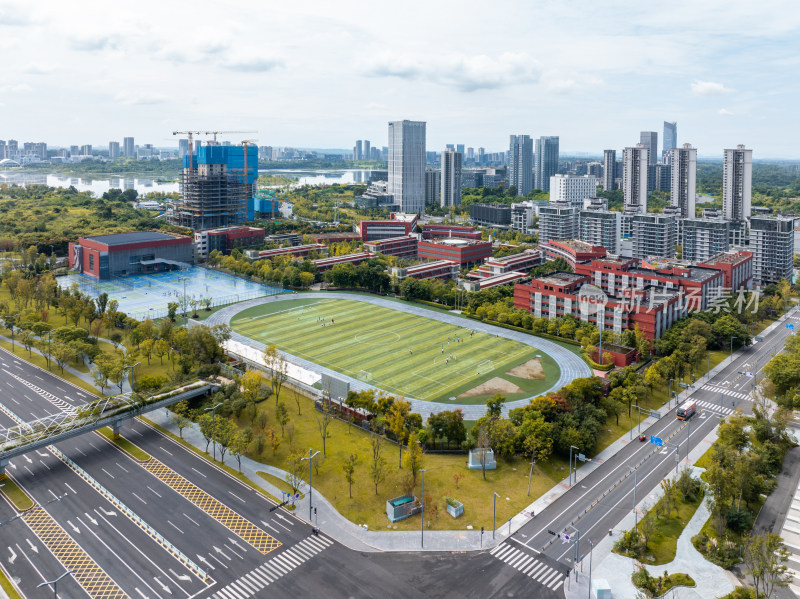 航拍成都天府中学