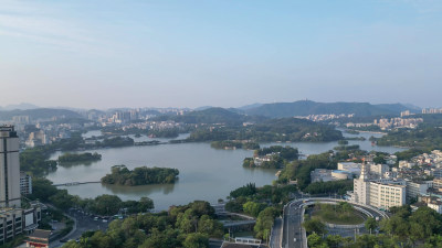 航拍广东惠州城市风光