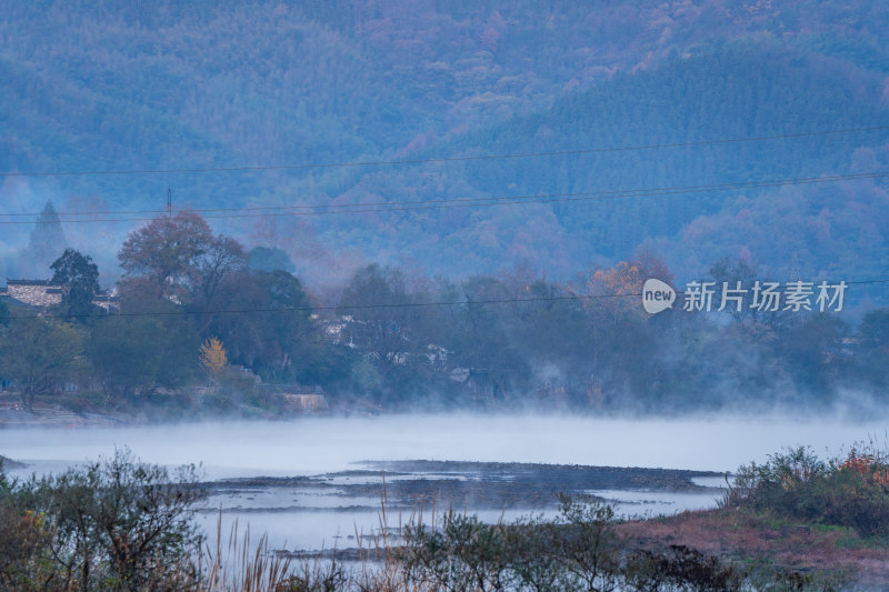 航拍安徽宣城泾县桃花潭风景区