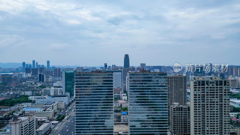 航拍江西南昌城市风光南昌大景