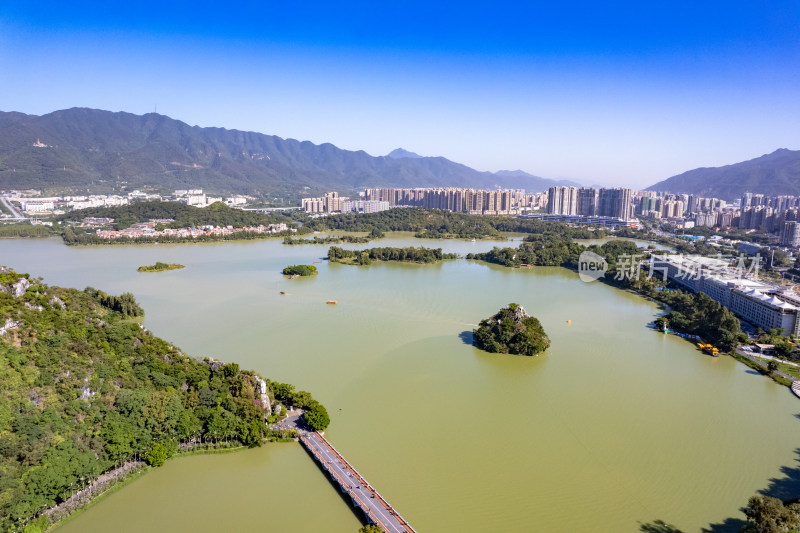 广东肇庆七星岩5A景区航拍图