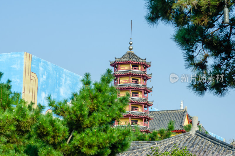 中国青岛方特的金山寺宝塔