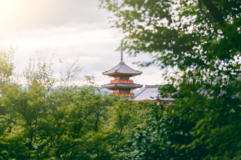 日本京都著名旅游景点音羽山清水寺风光