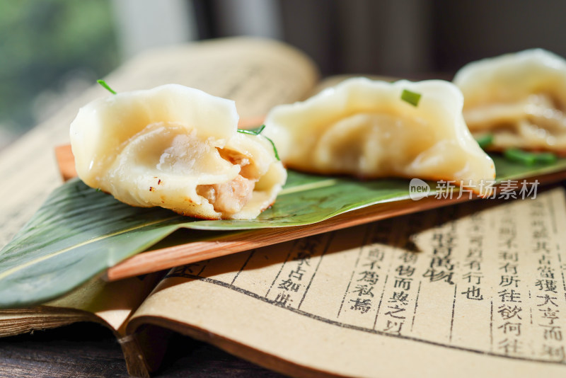 中国食品饺子特写镜头