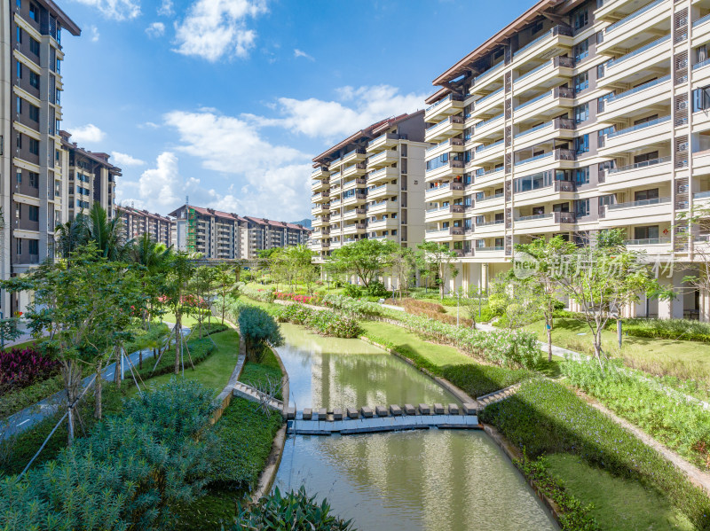 高端住宅小区住宅楼园林景观