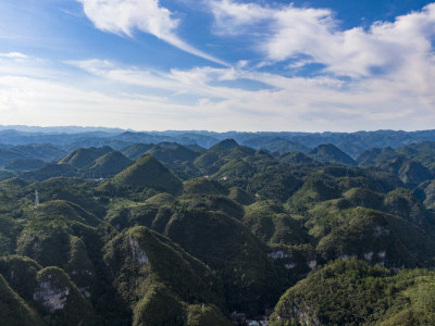 贵州山川河流舞阳河群山航拍