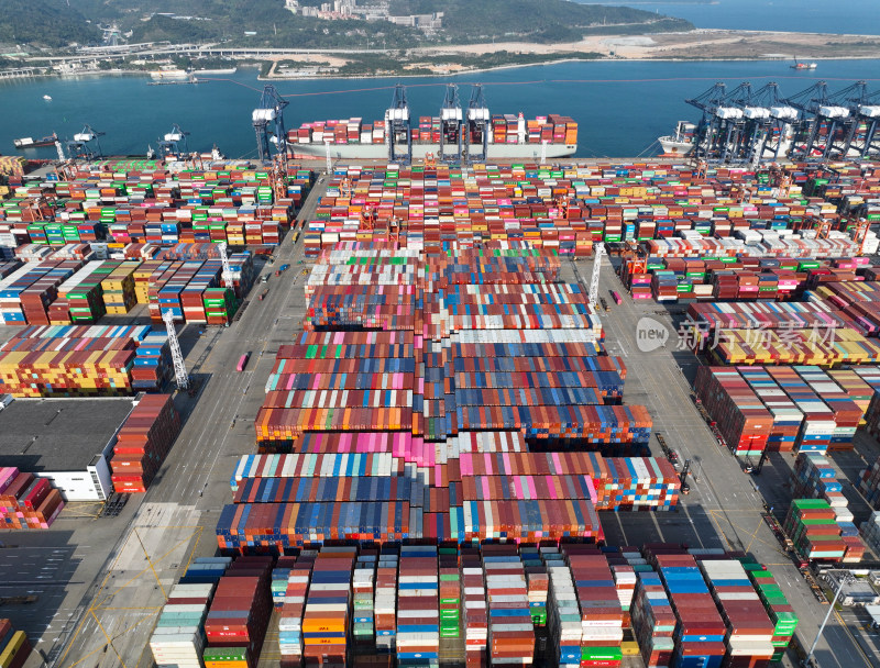 深圳市盐田区盐田港国际集装箱码头航拍