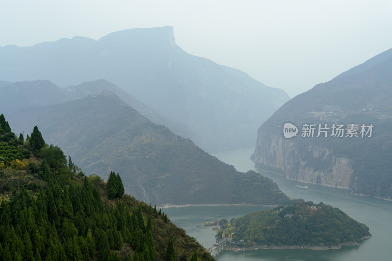 长江三峡奉节白帝城瞿塘峡山水风光