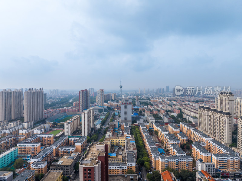 中国东北辽宁阜新市区城市风景航拍