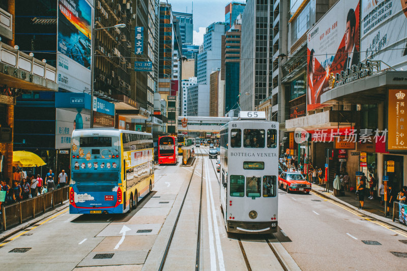 香港岛叮叮车风光