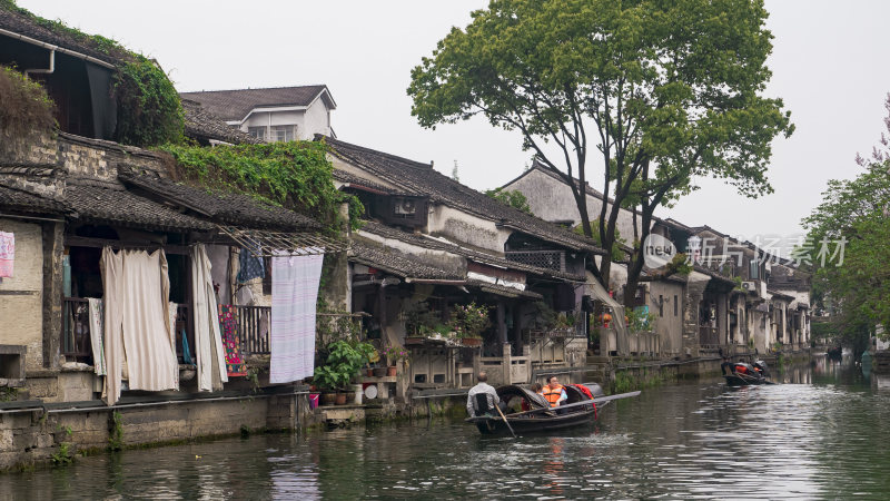 绍兴仓桥直街江南水乡风景