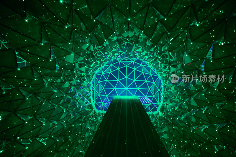 科技感几何结构光影空间