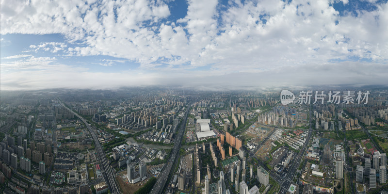 杭州拱墅区城市建筑全景航拍