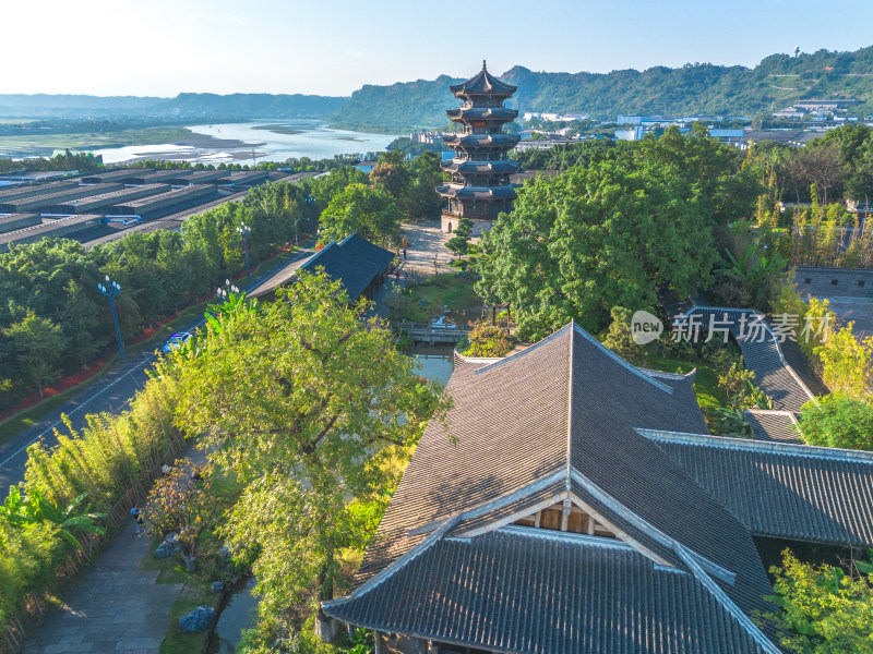 四川宜宾五粮液旅游景区航拍