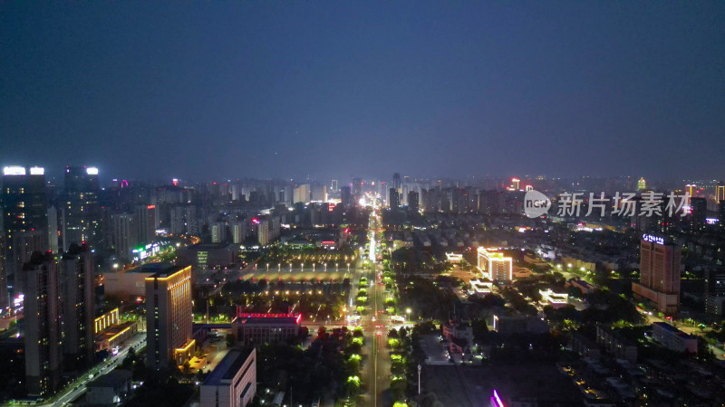 航拍安徽蚌埠大景蚌埠夜景