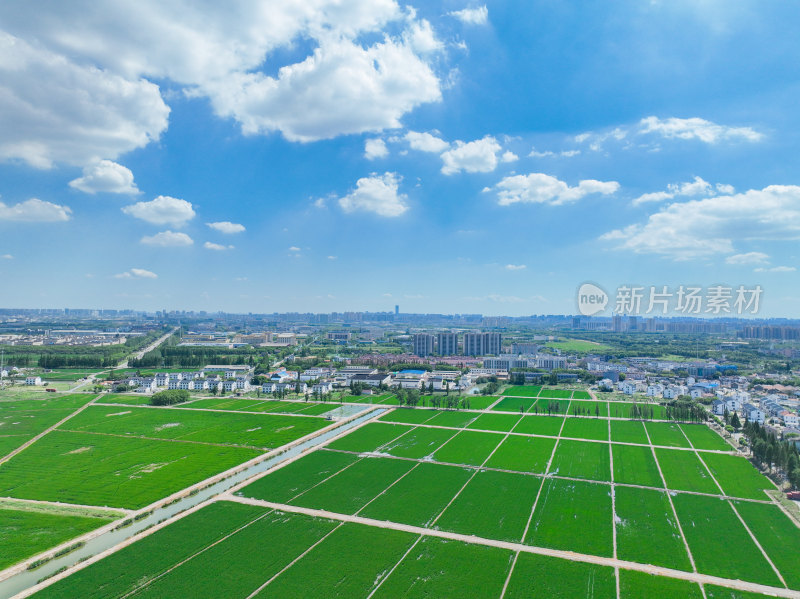 航拍昆山城市乡村建筑风光大景