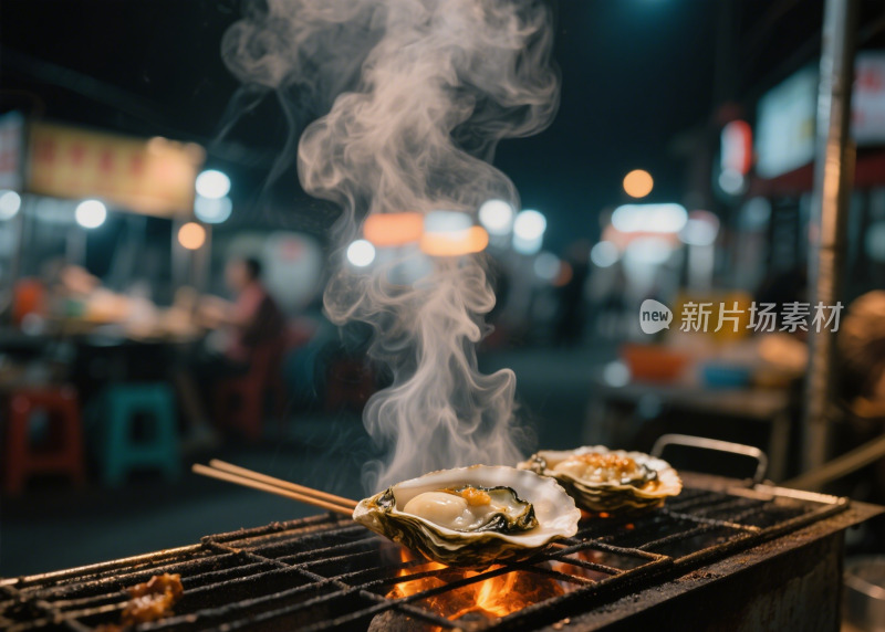 生蚝烤生蚝清蒸生蚝海鲜餐饮美食