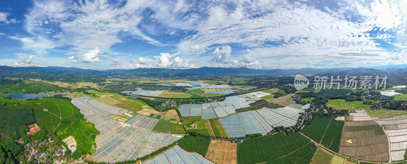 航拍云南西双版纳乡村田园风光全景图