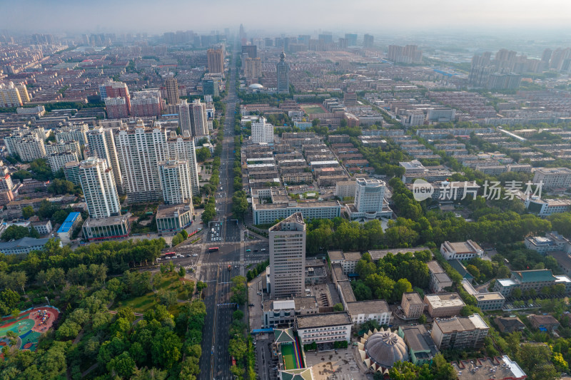 山东淄博城市风光大景航拍摄影图