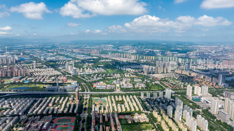 河南洛阳城市天际线楼房建筑航拍